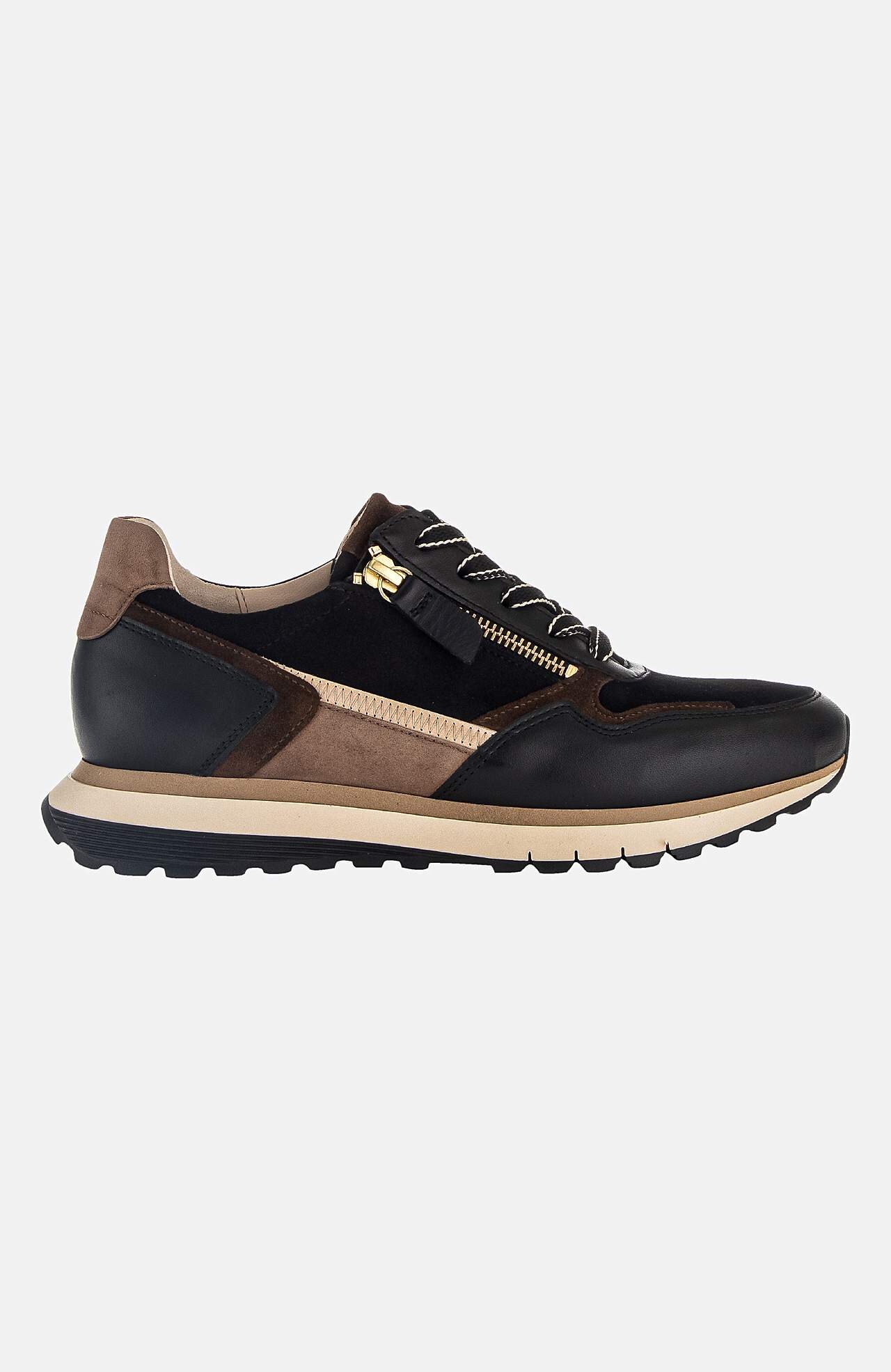 Blokfarvet sneaker i læder