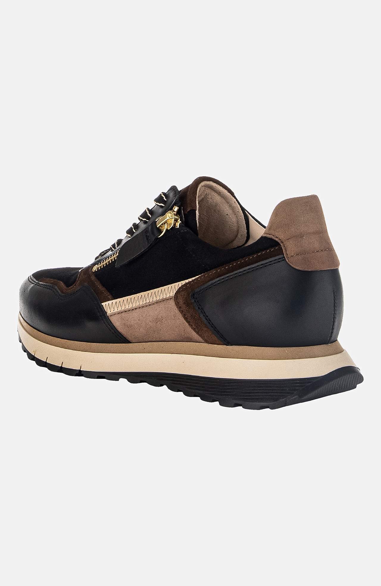 Blokfarvet sneaker i læder