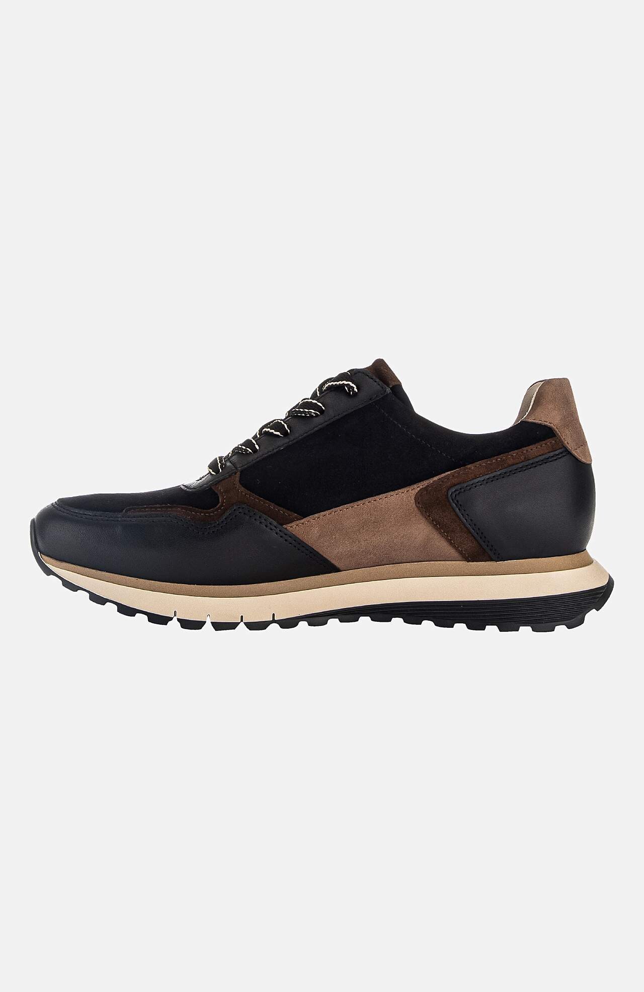 Blokfarvet sneaker i læder
