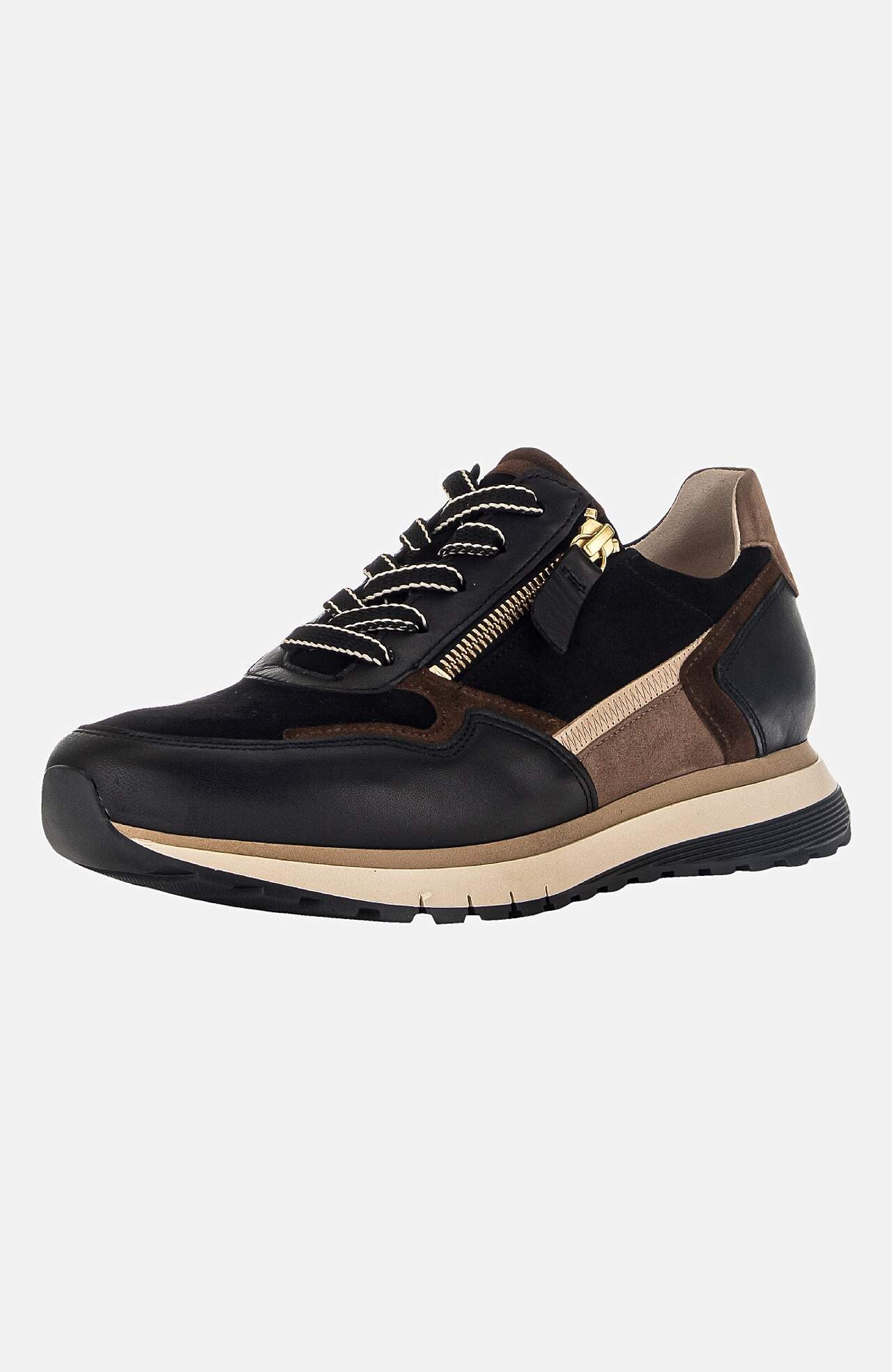 Blokfarvet sneaker i læder