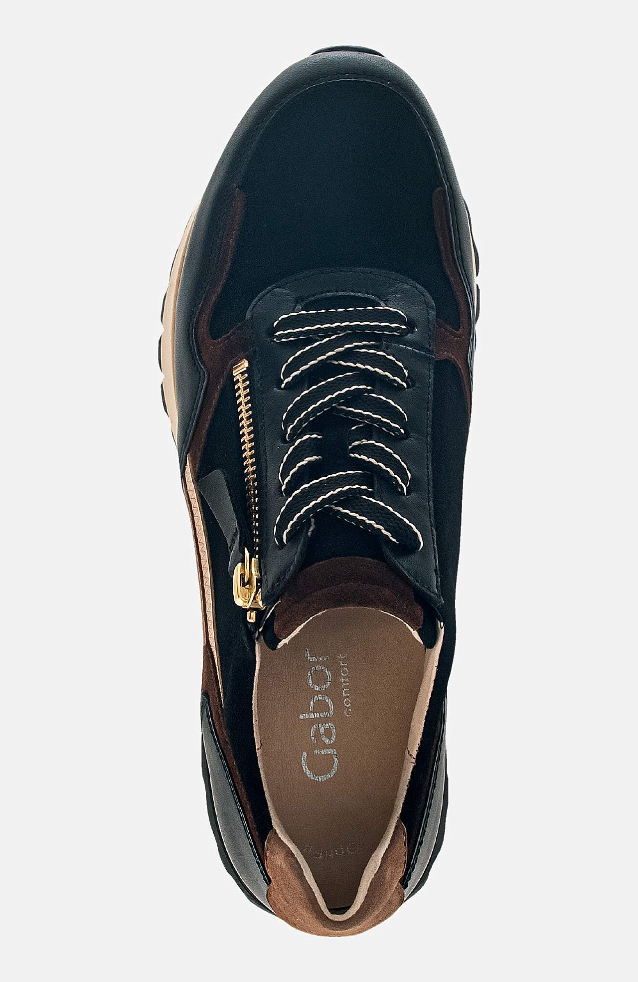 Blokfarvet sneaker i læder