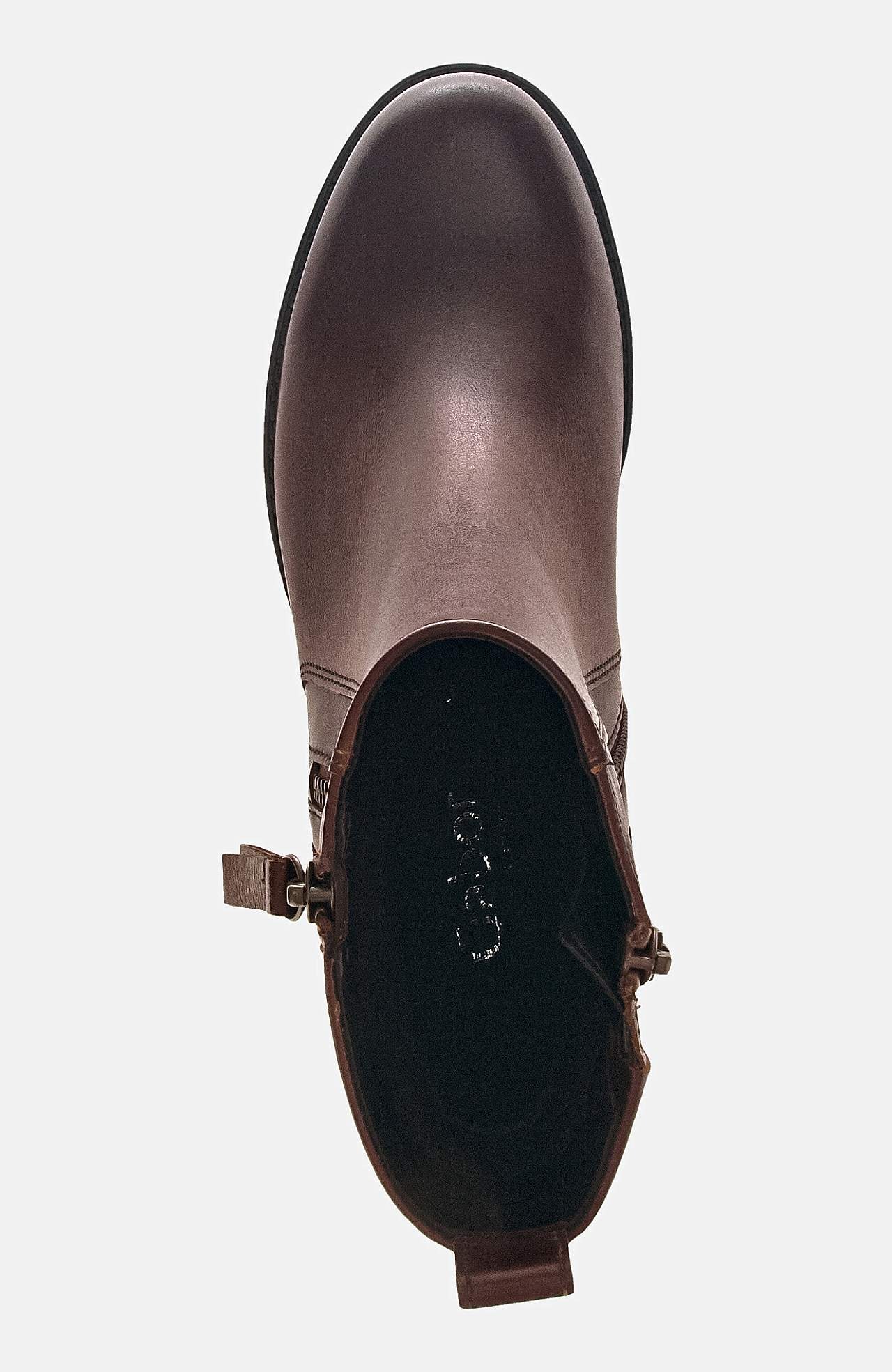 Skindstøvlet med lynlås og rundet tå