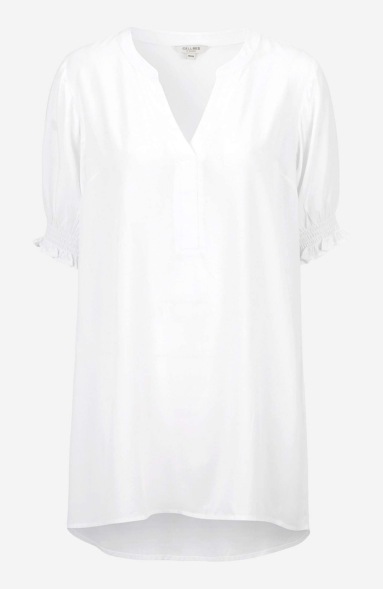 Tunika med smock på ærmeafslutningerne