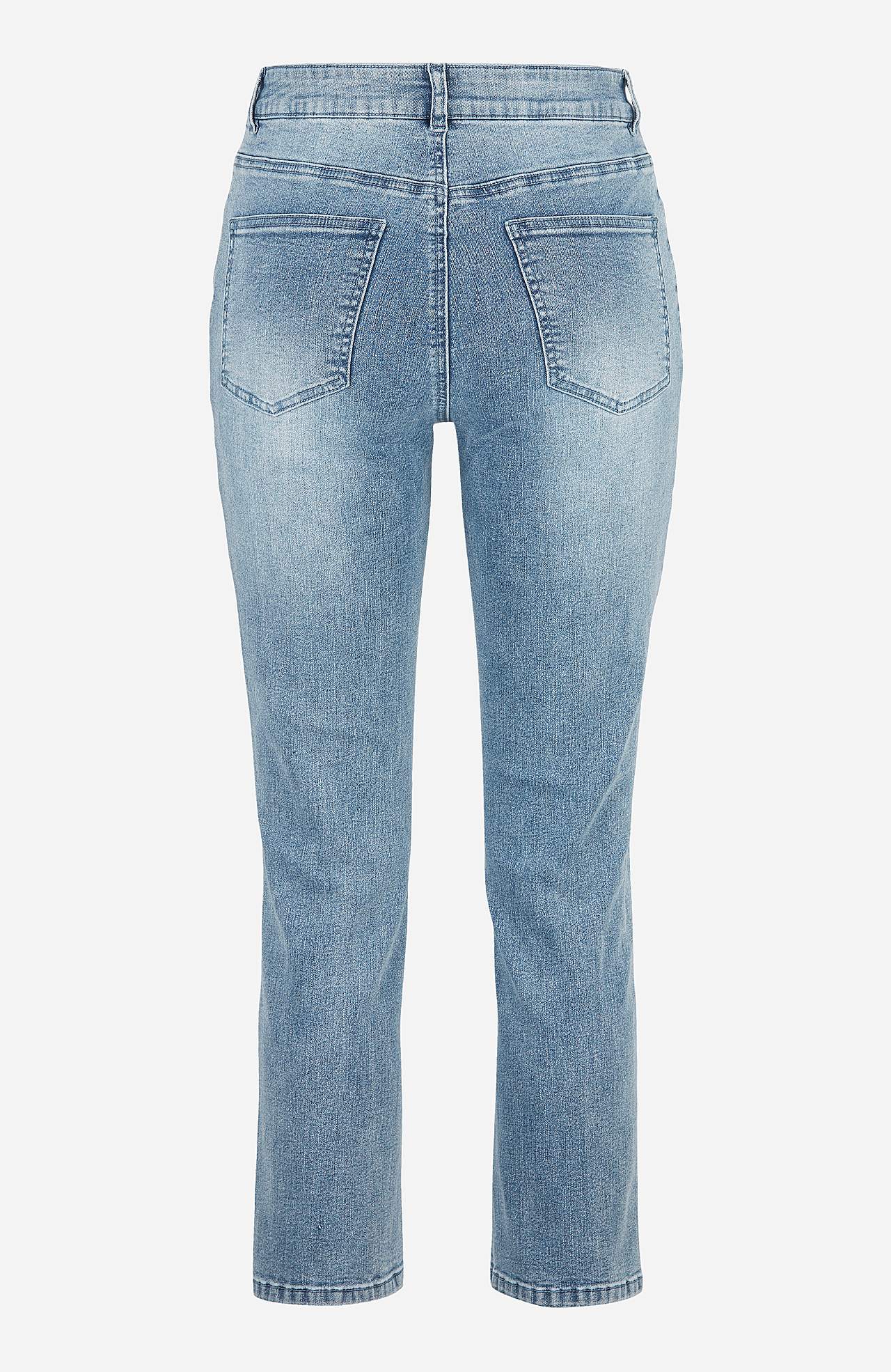 Ankeljeans med broderi