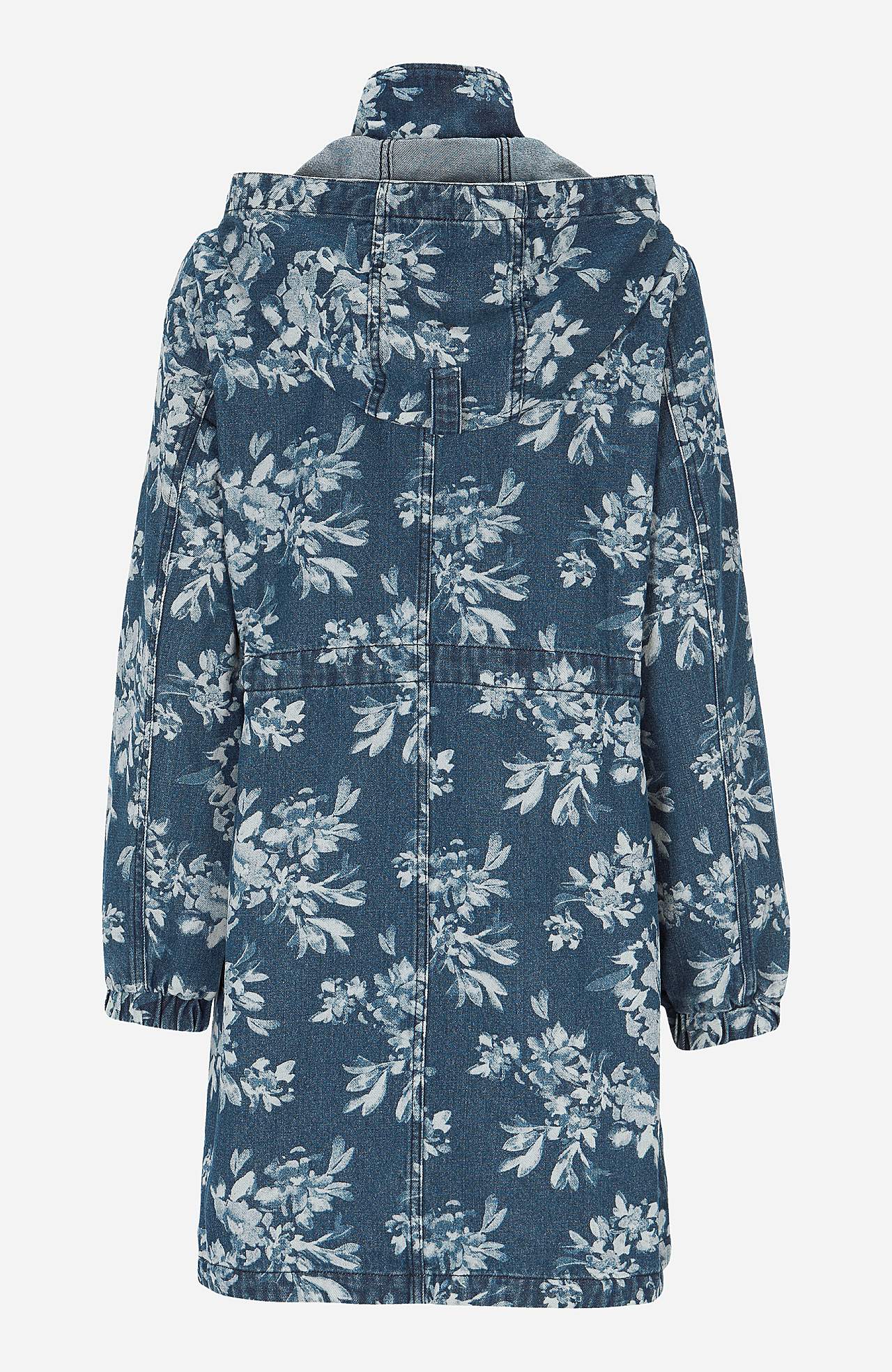 Mønstret parka i denim