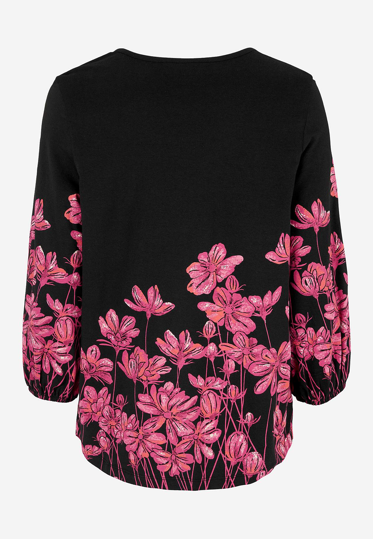 Jerseytop med et blomstermønster