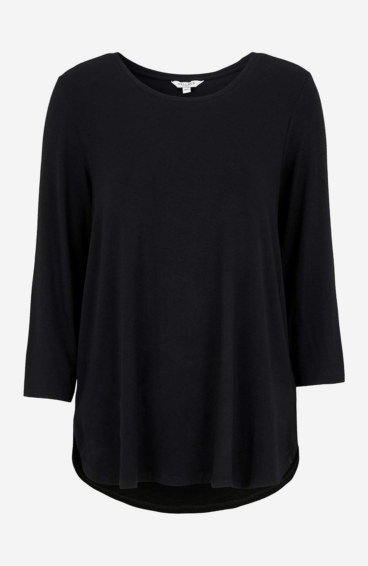 Jerseytop med 3/4 ærme