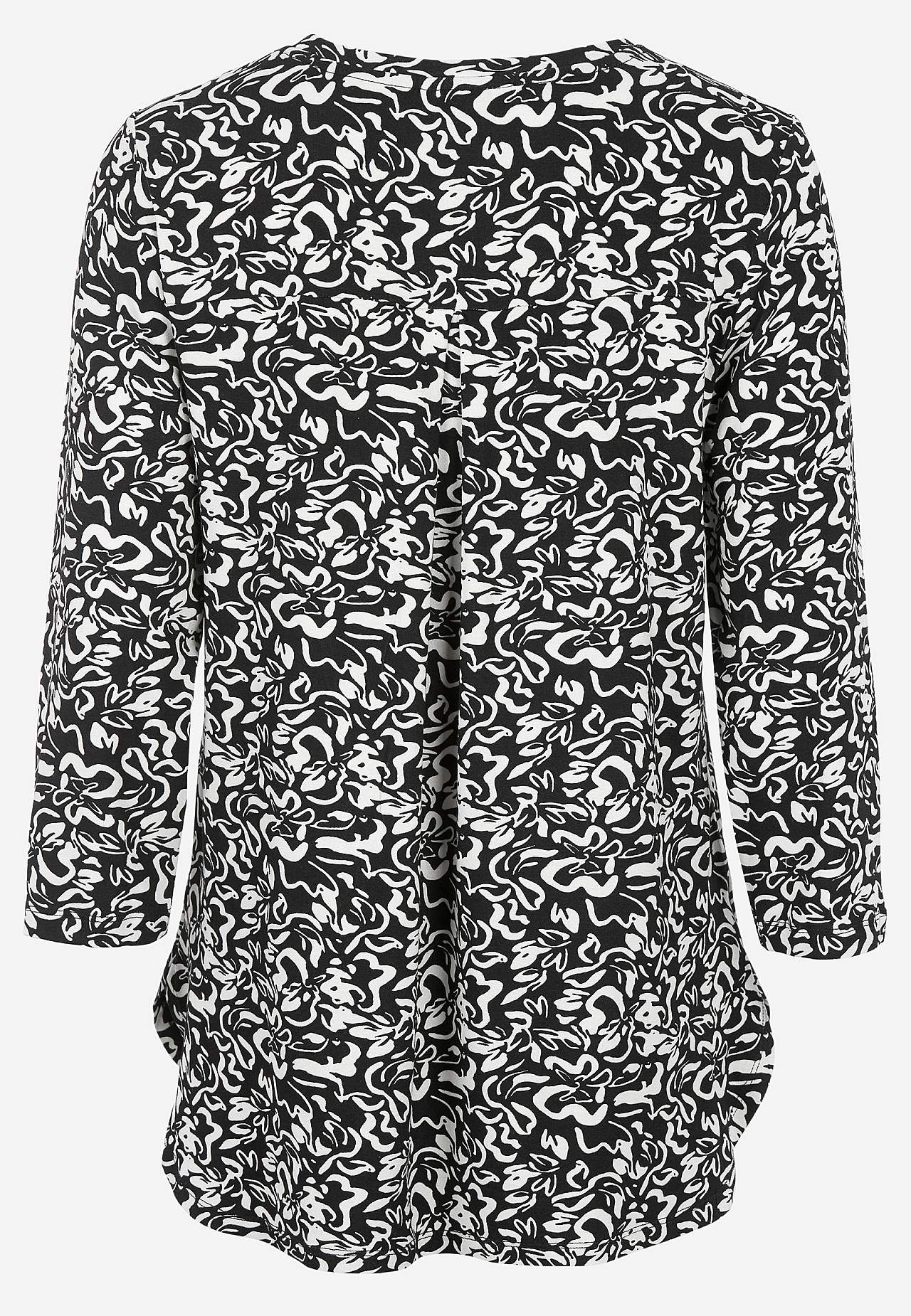 Jerseytop med 3/4 ærme