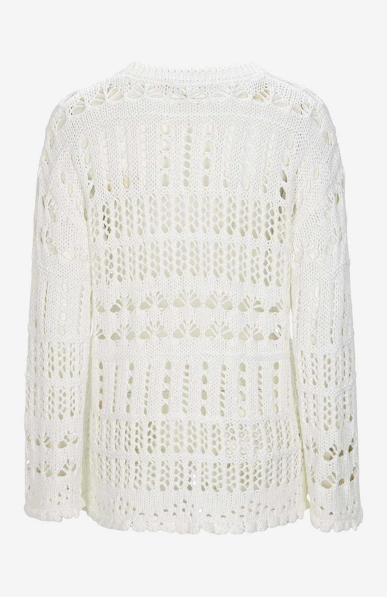 Strikket trøje med hulmønster