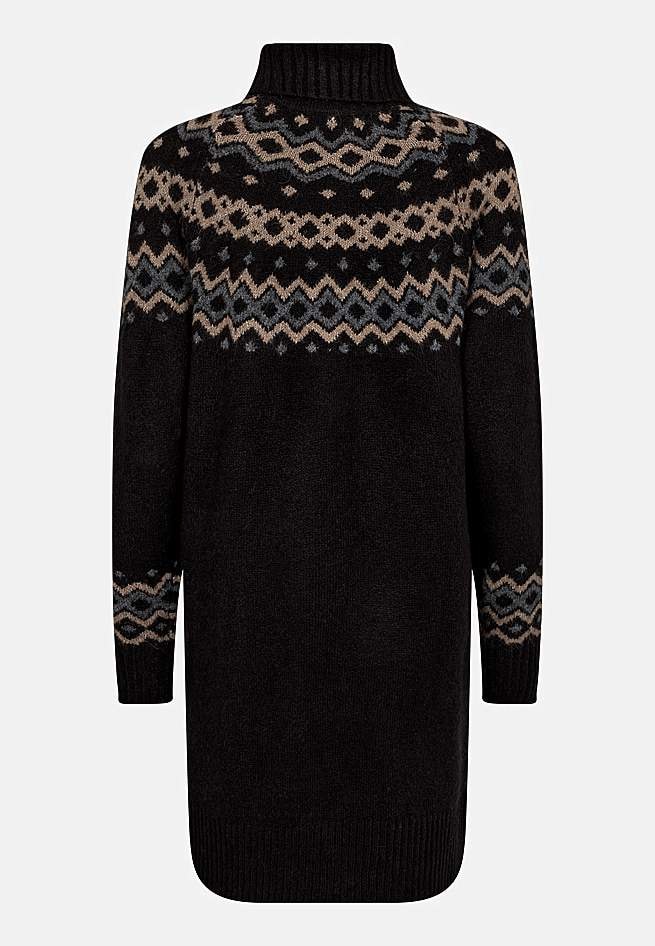 Kjole med jacquard-strikket mønster