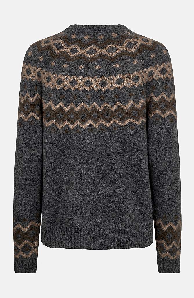Cardigan med jacquard-strikket mønster
