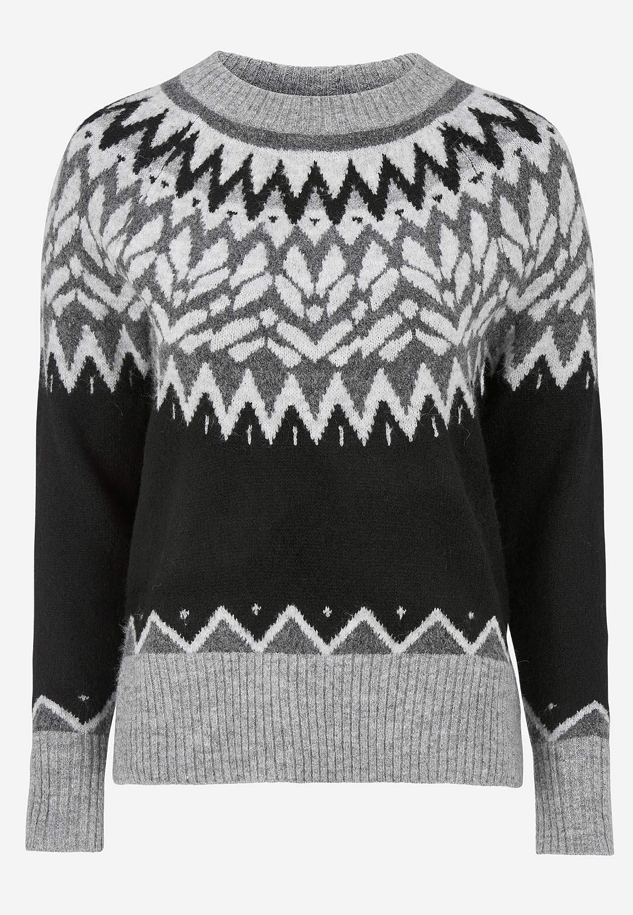 Trøje med jacquard-strikket mønster