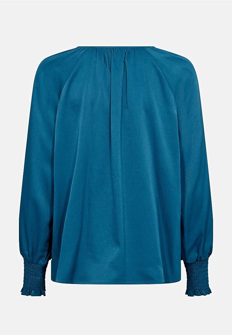 Ensfarvet bluse med struktur Bliss