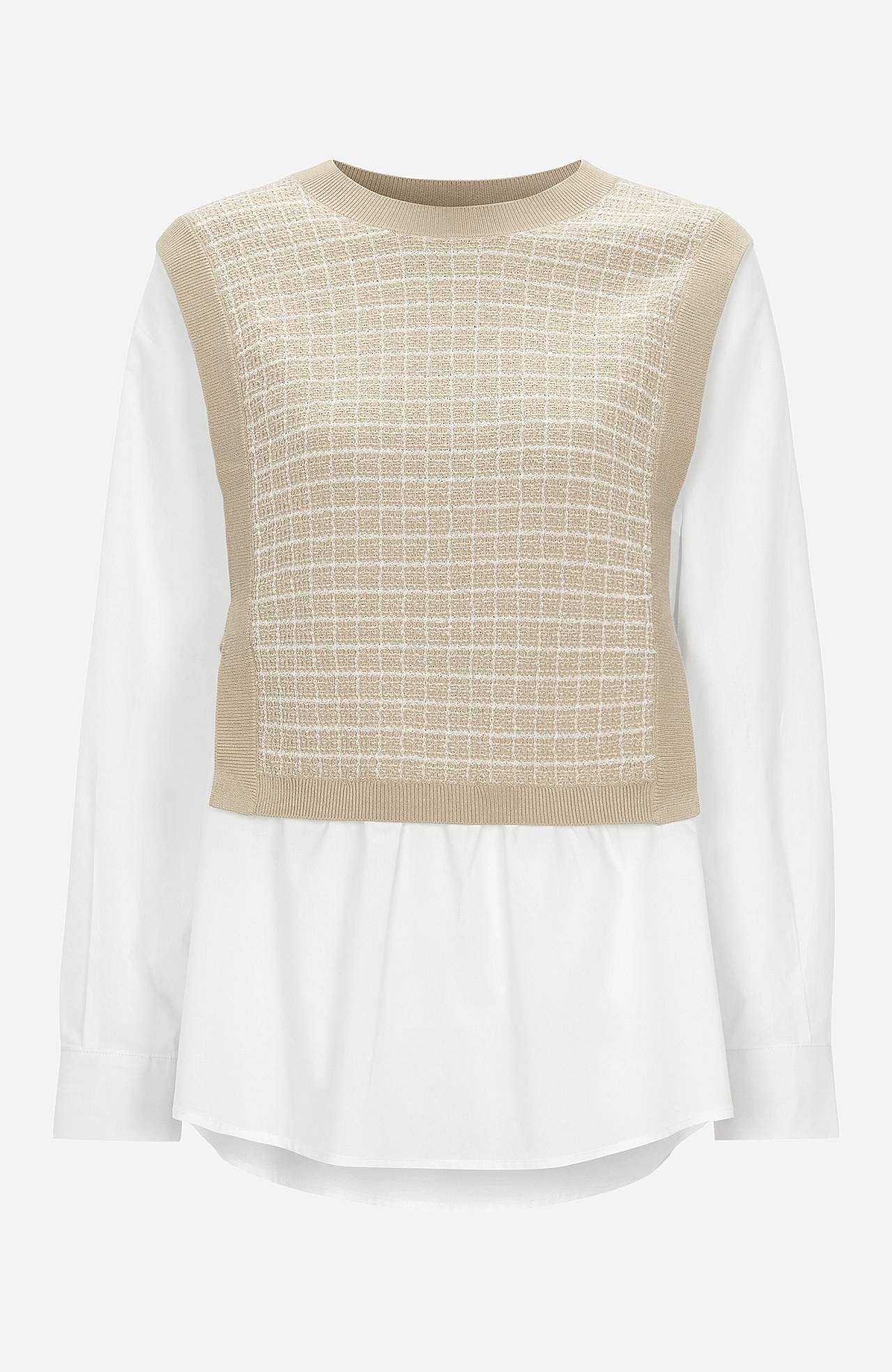 Skjorte med syet pullover