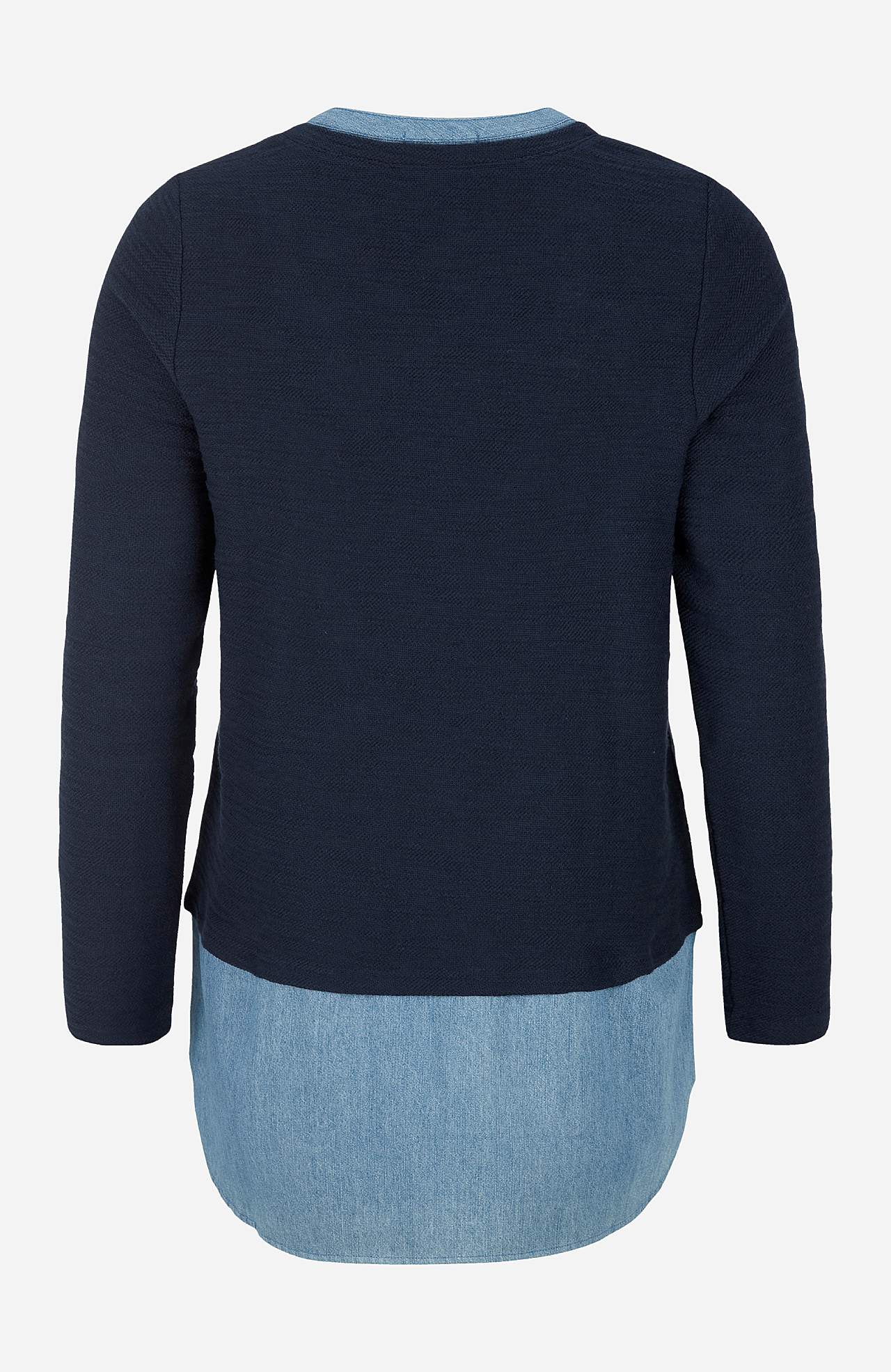 Jerseytunika med detaljer i denim