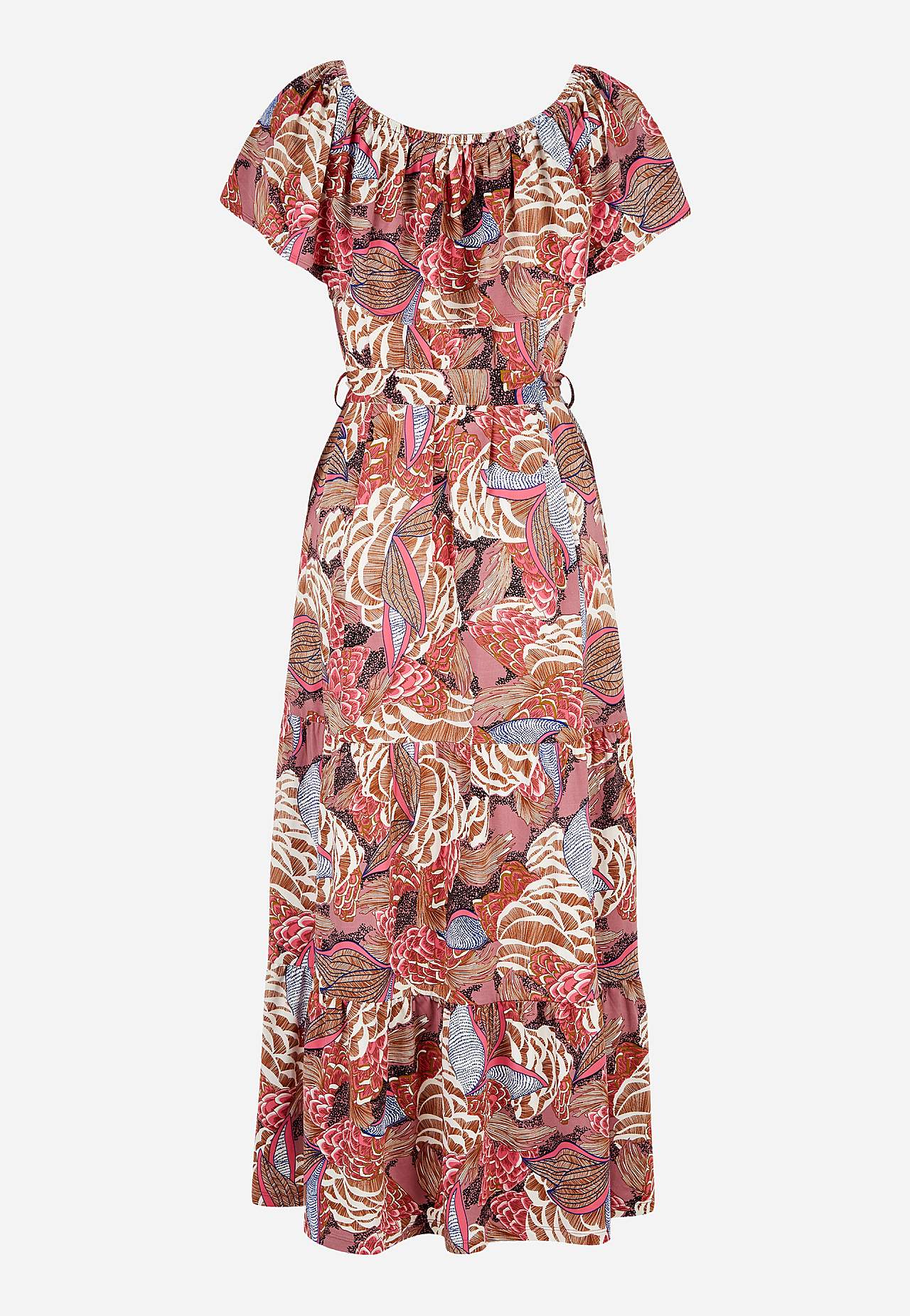 Mønstret off-shoulder-kjole