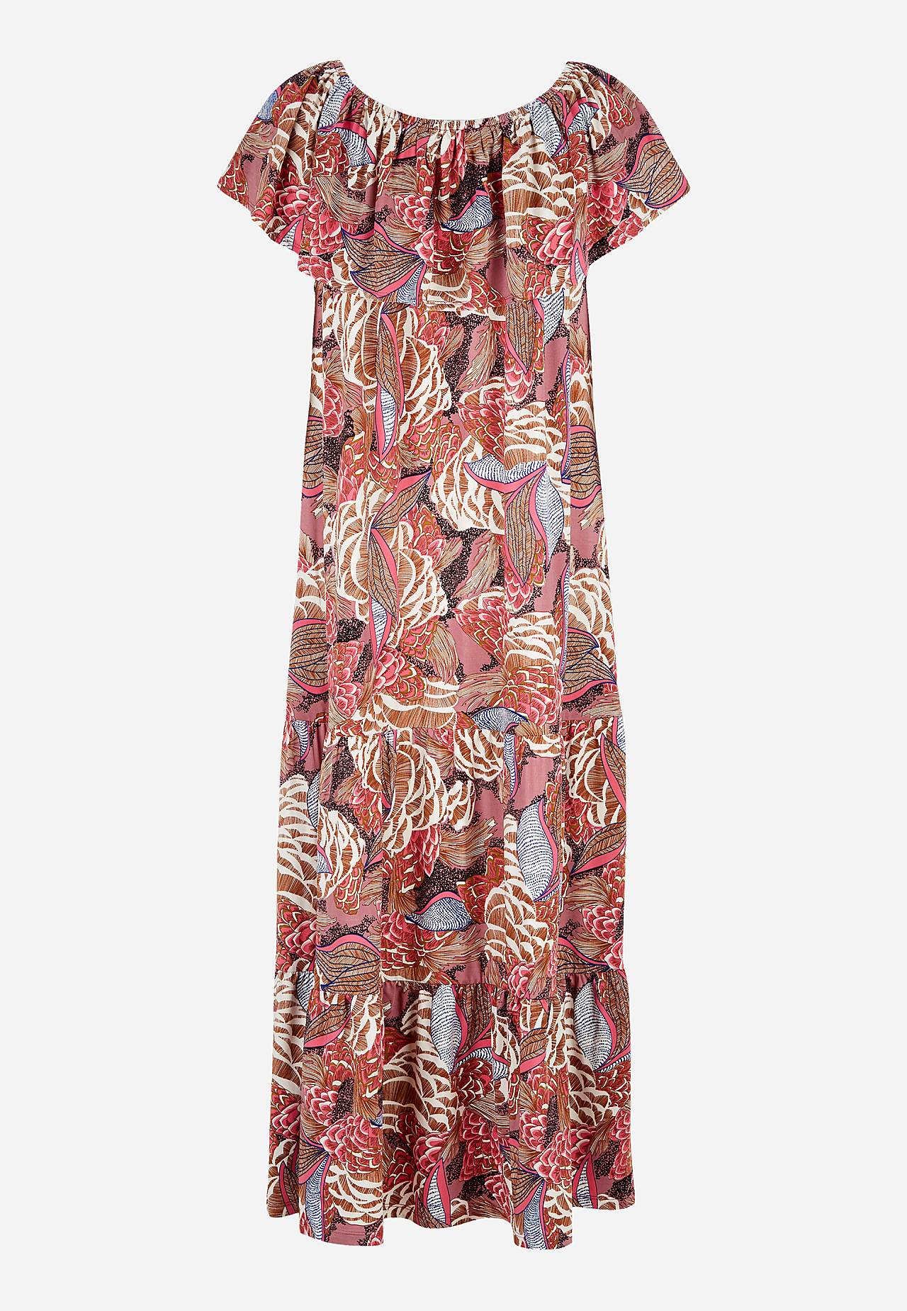 Mønstret off-shoulder-kjole