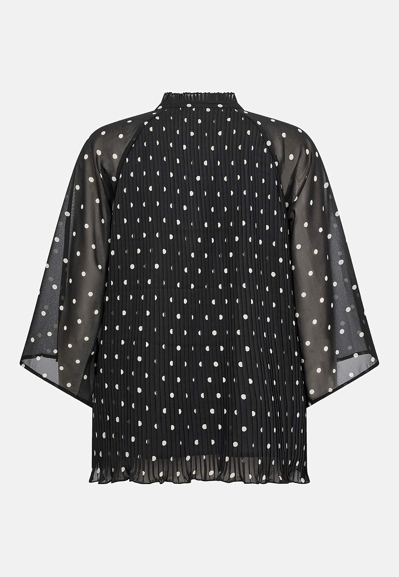 Plisseret, prikket bluse