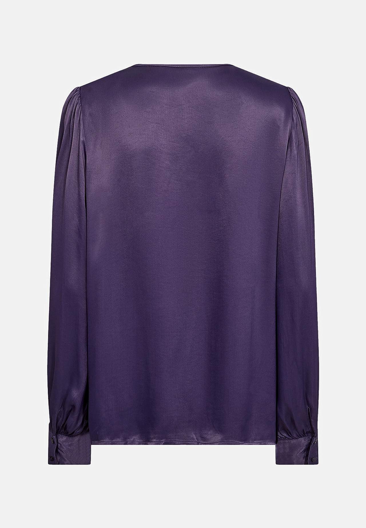 Satinbluse med v-udskæring