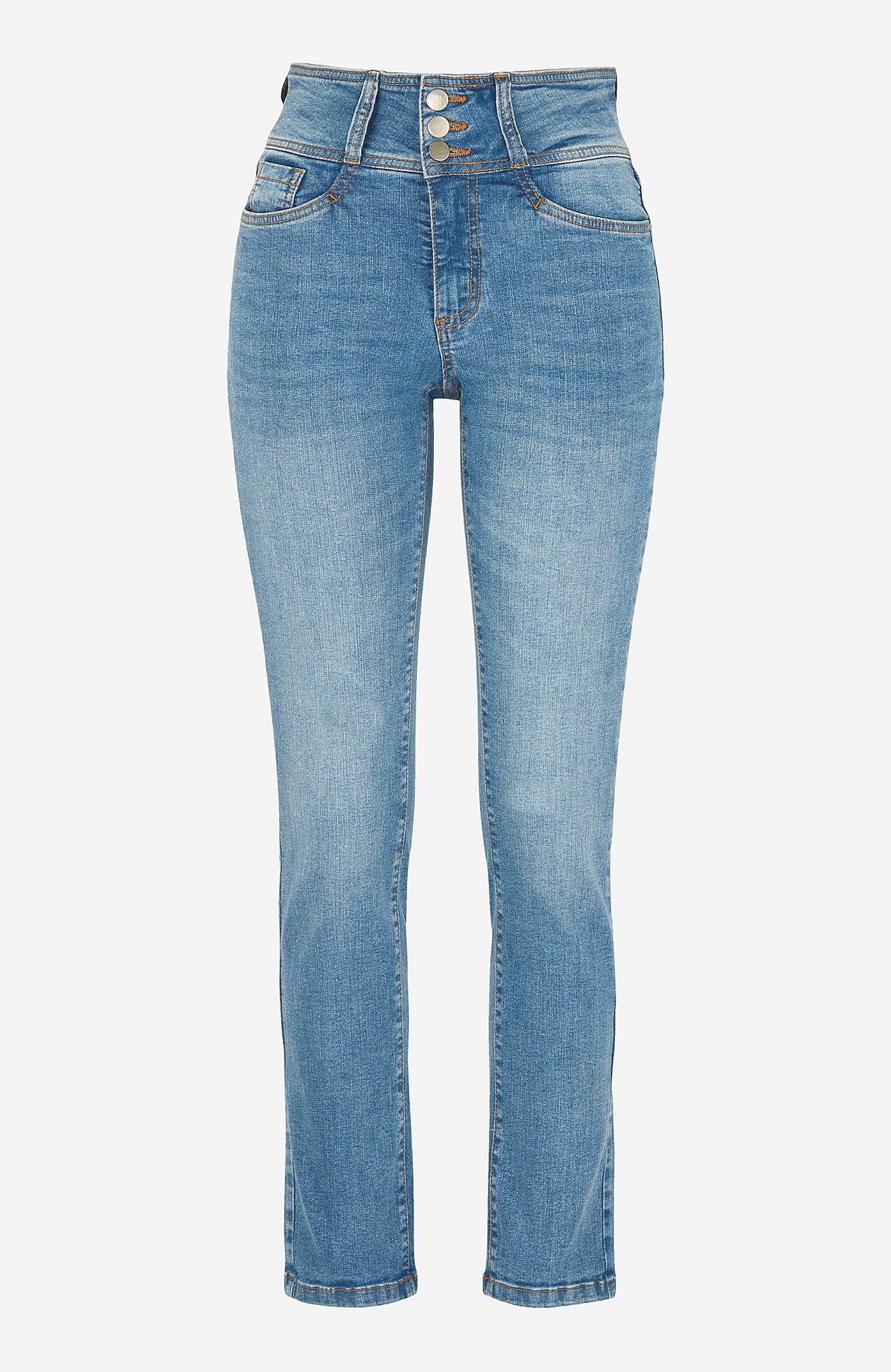 Smalle jeans med høj talje - tre længder