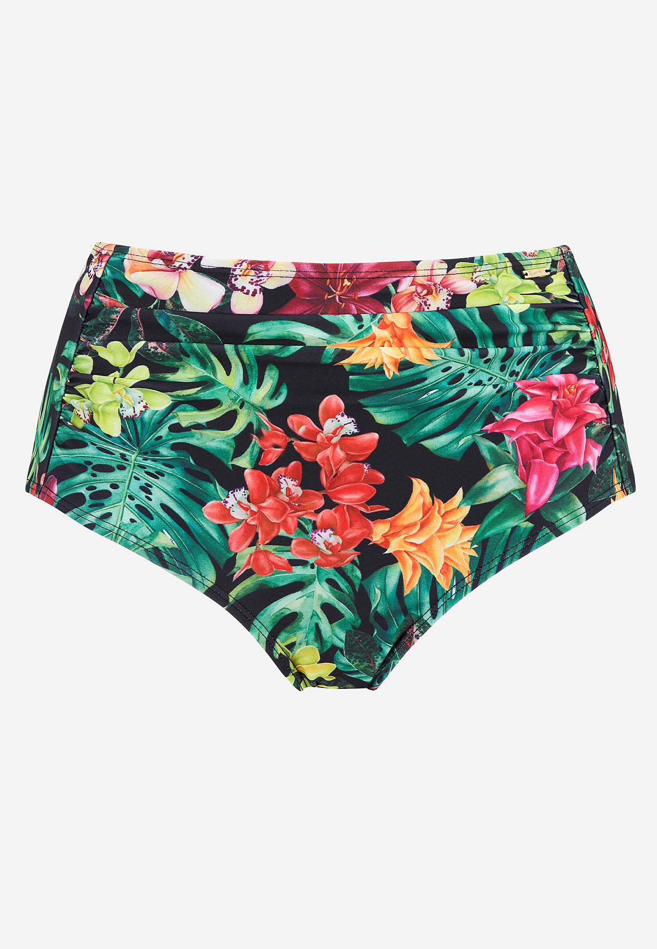 Bikiniunderdel med høj talje og et blomstermønster