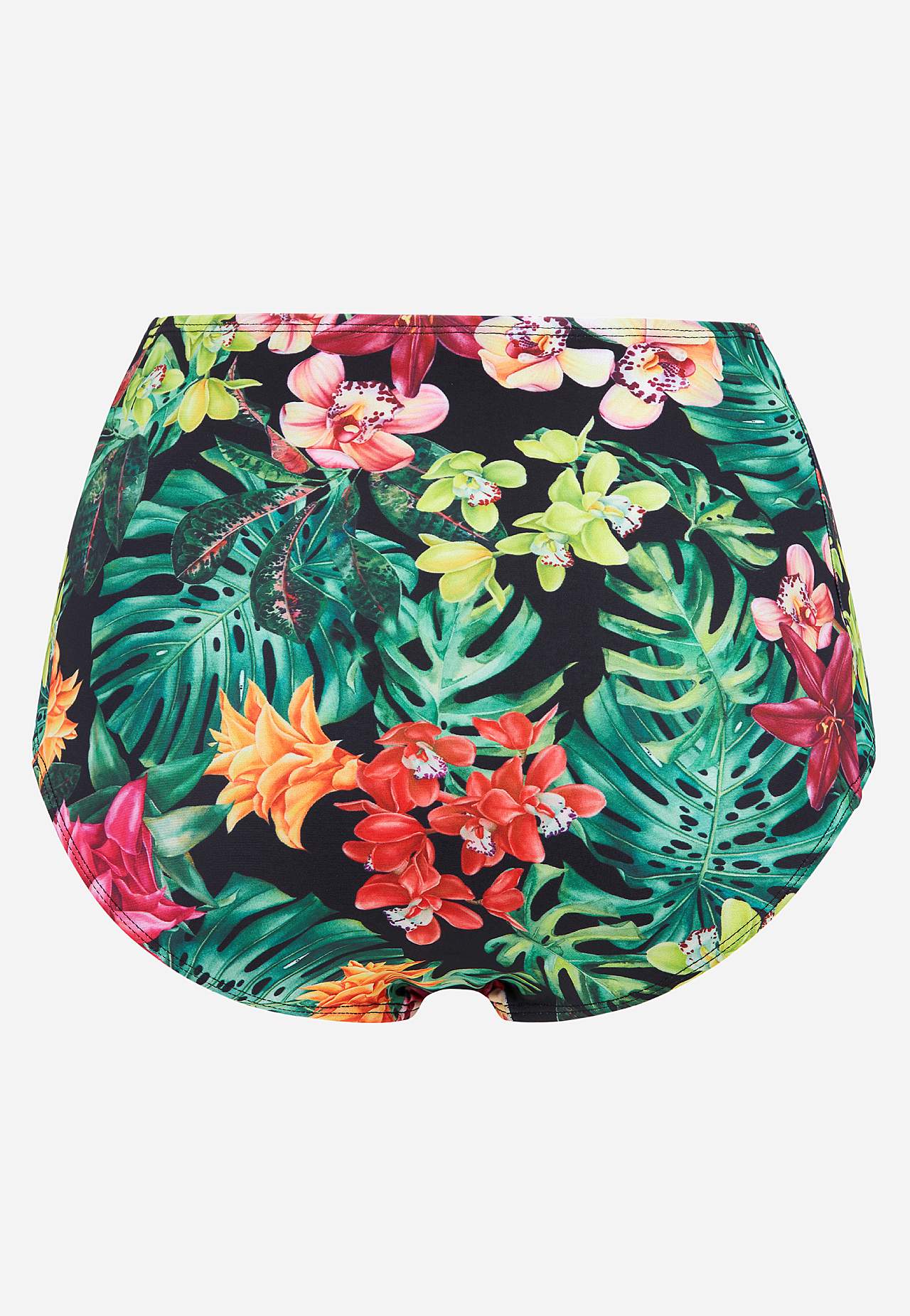 Bikiniunderdel med høj talje og et blomstermønster