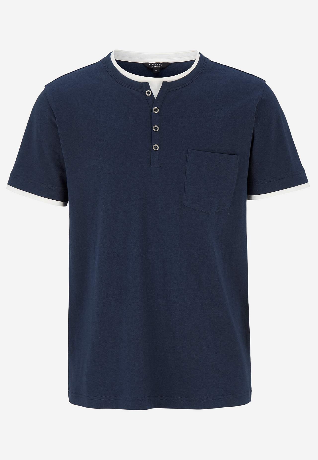 T-shirt med knapstolpe