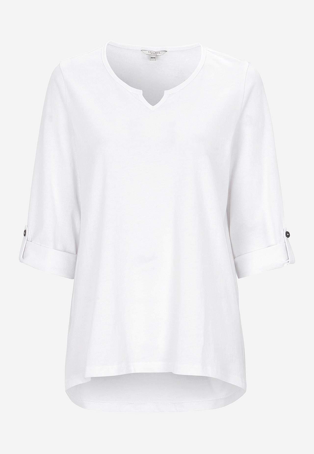 Jerseytop med 3/4 lange ærmer