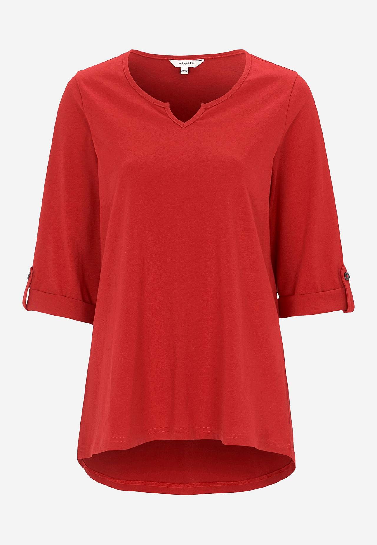Jerseytop med 3/4 lange ærmer