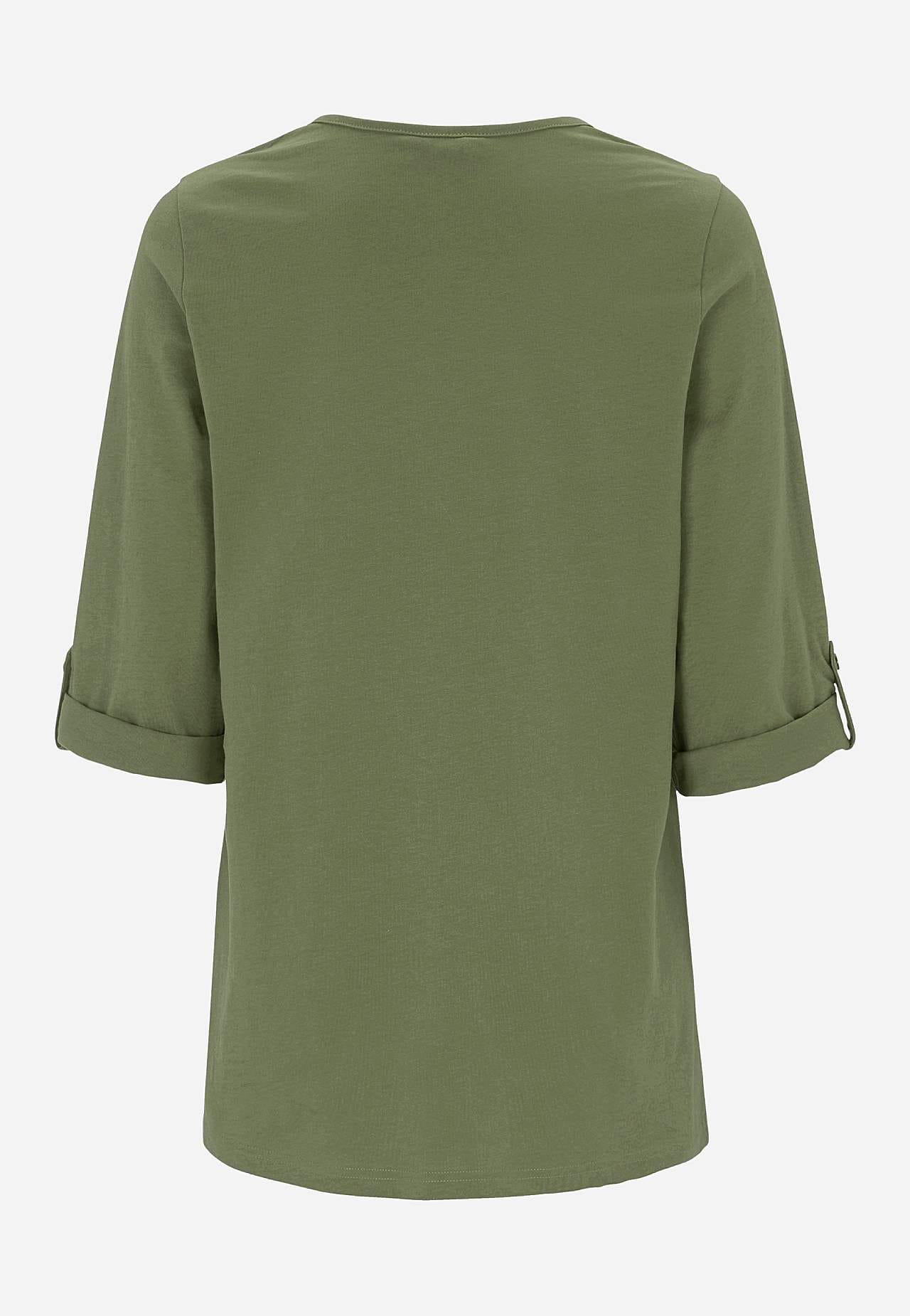 Jerseytop med 3/4 lange ærmer