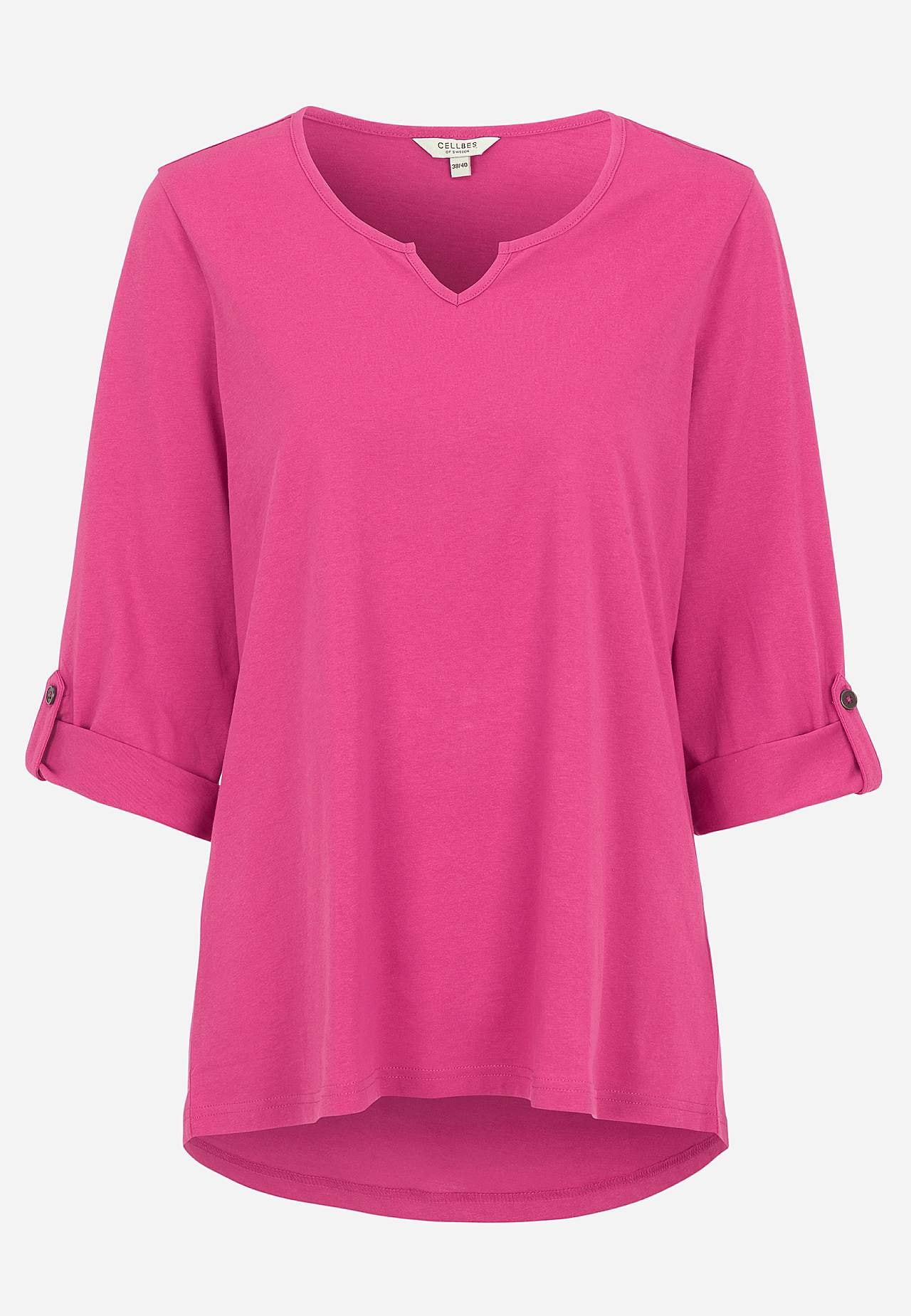 Jerseytop med 3/4 lange ærmer
