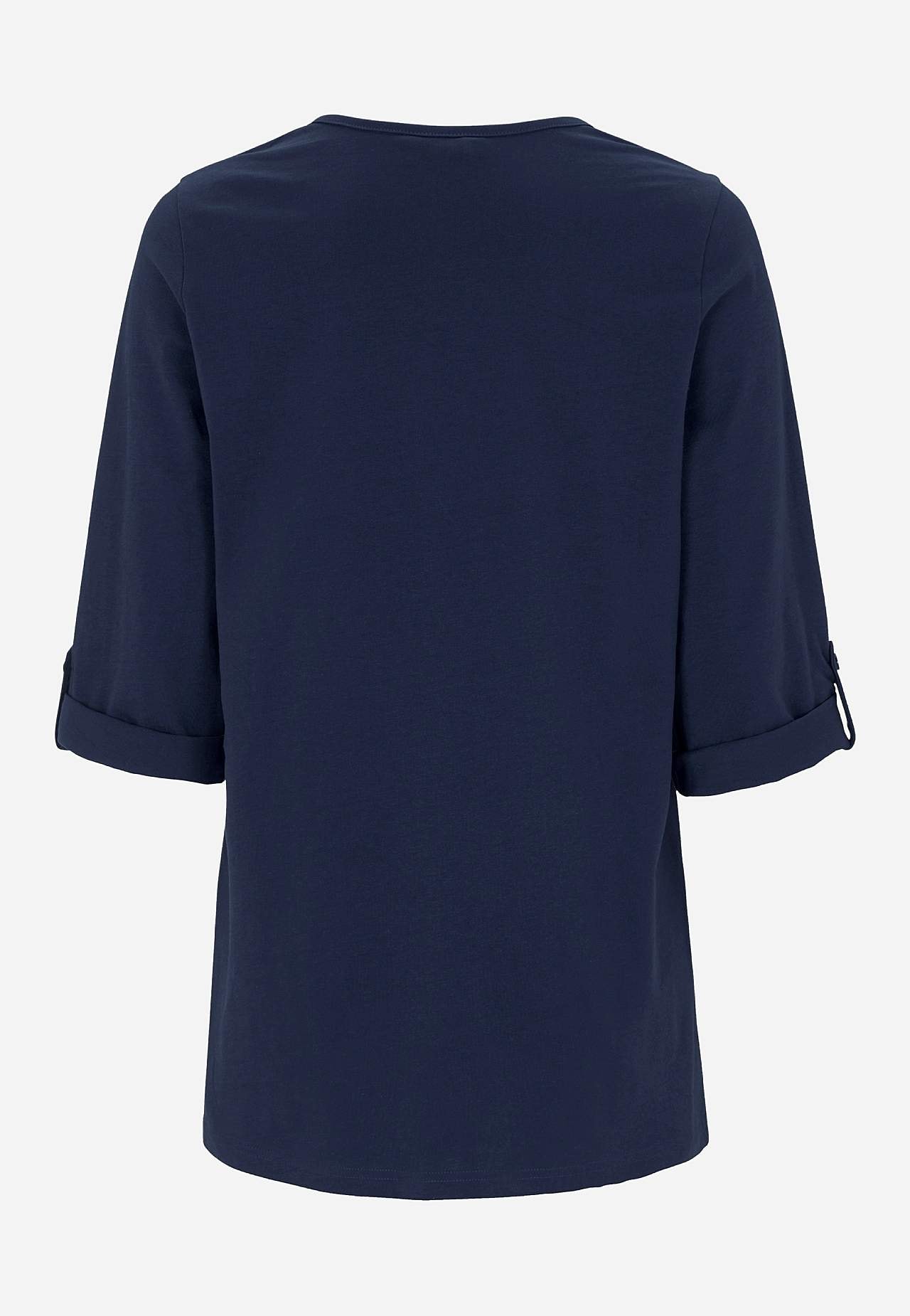 Jerseytop med 3/4 lange ærmer