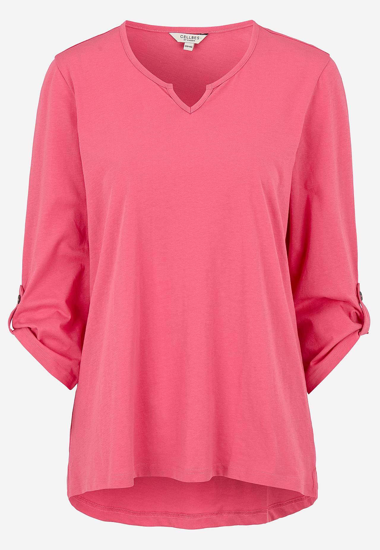 Jerseytop med 3/4 lange ærmer