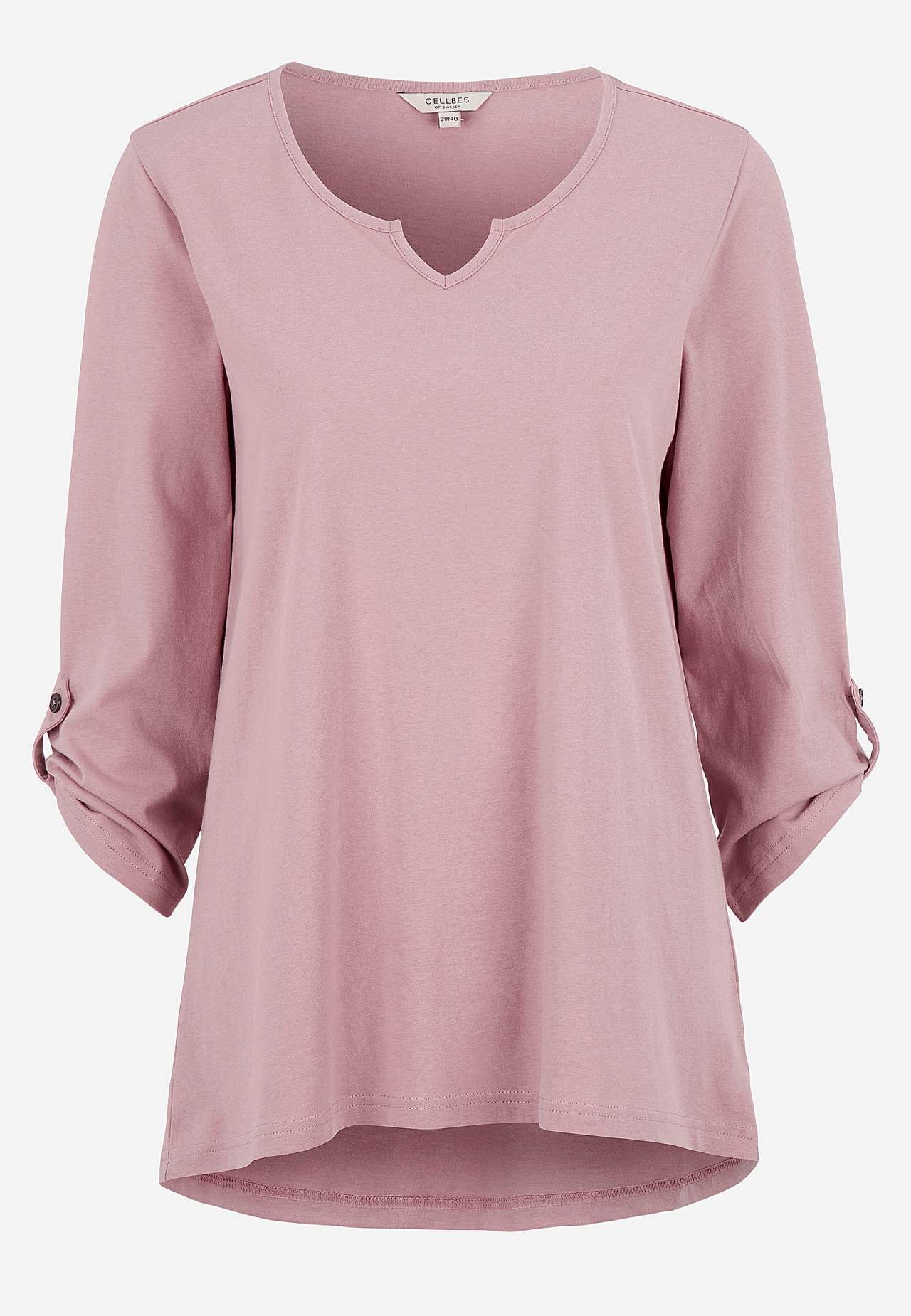 Jerseytop med 3/4 lange ærmer