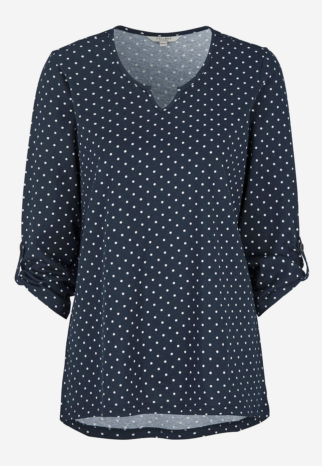 Jerseytop med 3/4 lange ærmer