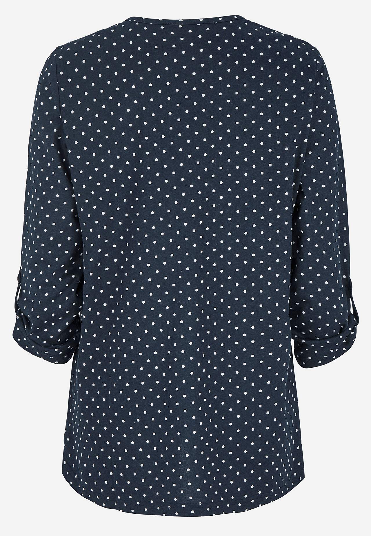 Jerseytop med 3/4 lange ærmer