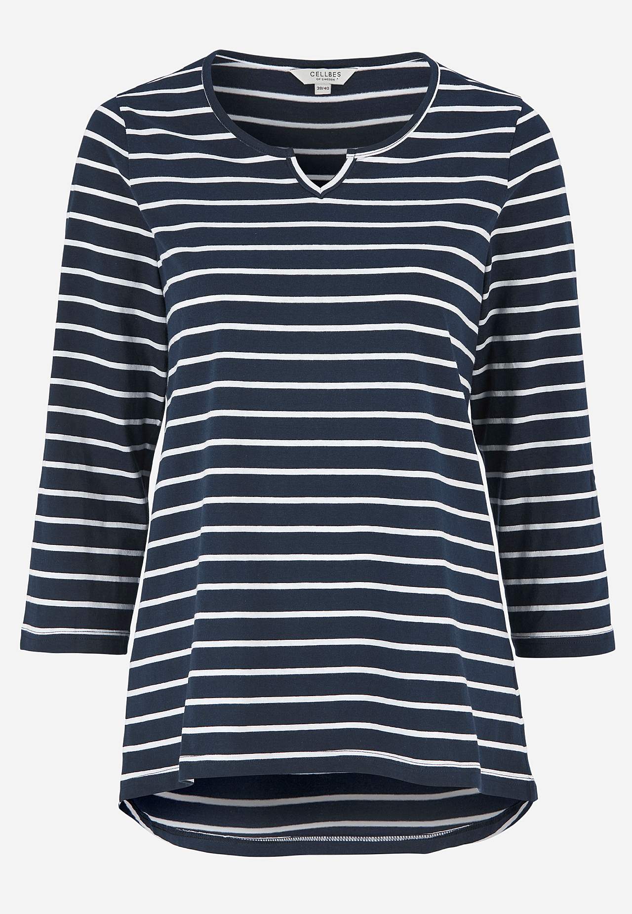 Jerseytop med 3/4 lange ærmer