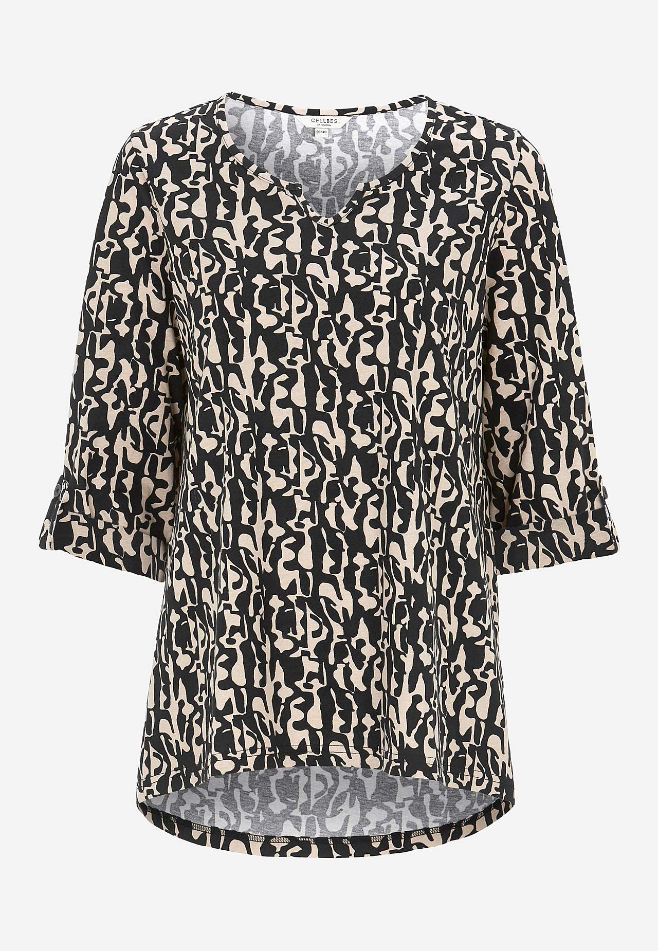 Jerseytop med 3/4 lange ærmer