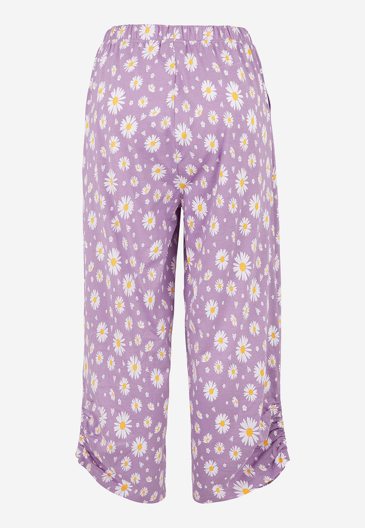 To-delt pyjamas med ensfarvet øvre del