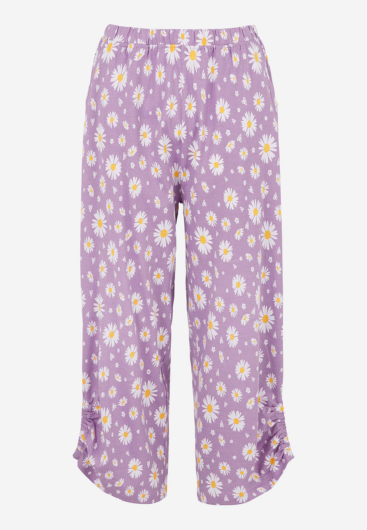 To-delt pyjamas med ensfarvet øvre del