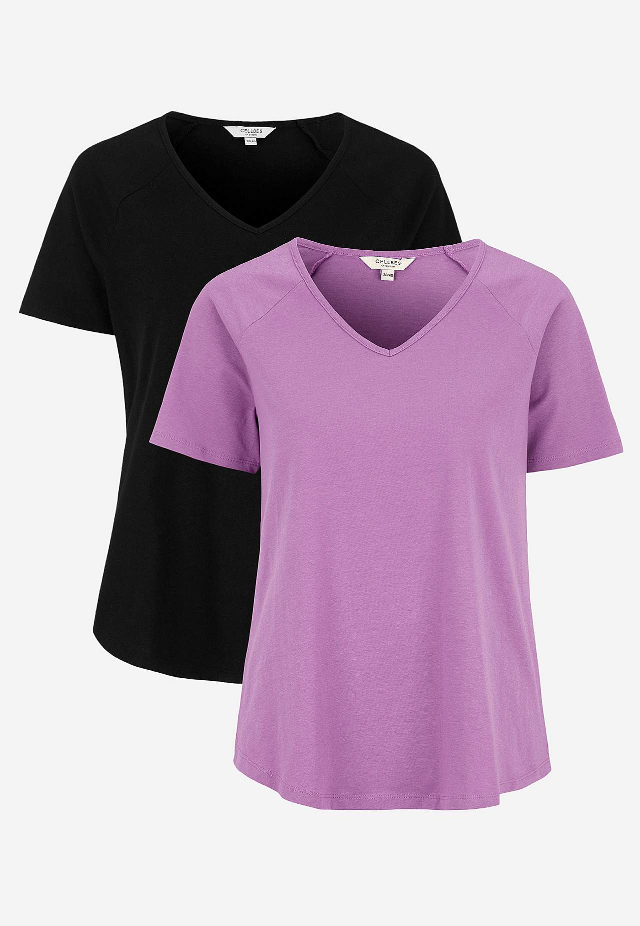 Jerseytop med raglanærme 2-pack
