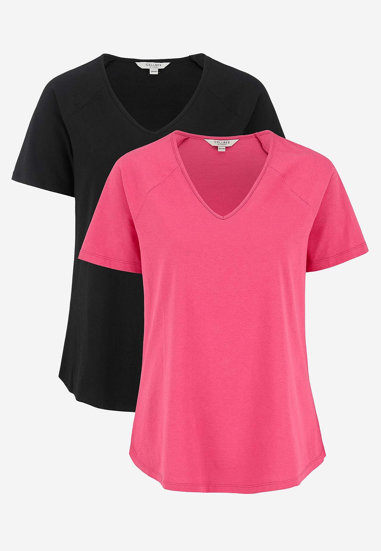 Jerseytop med raglanærme 2-pack