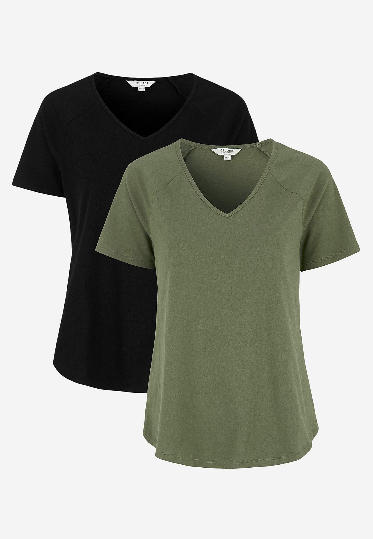 Jerseytop med raglanærme 2-pack