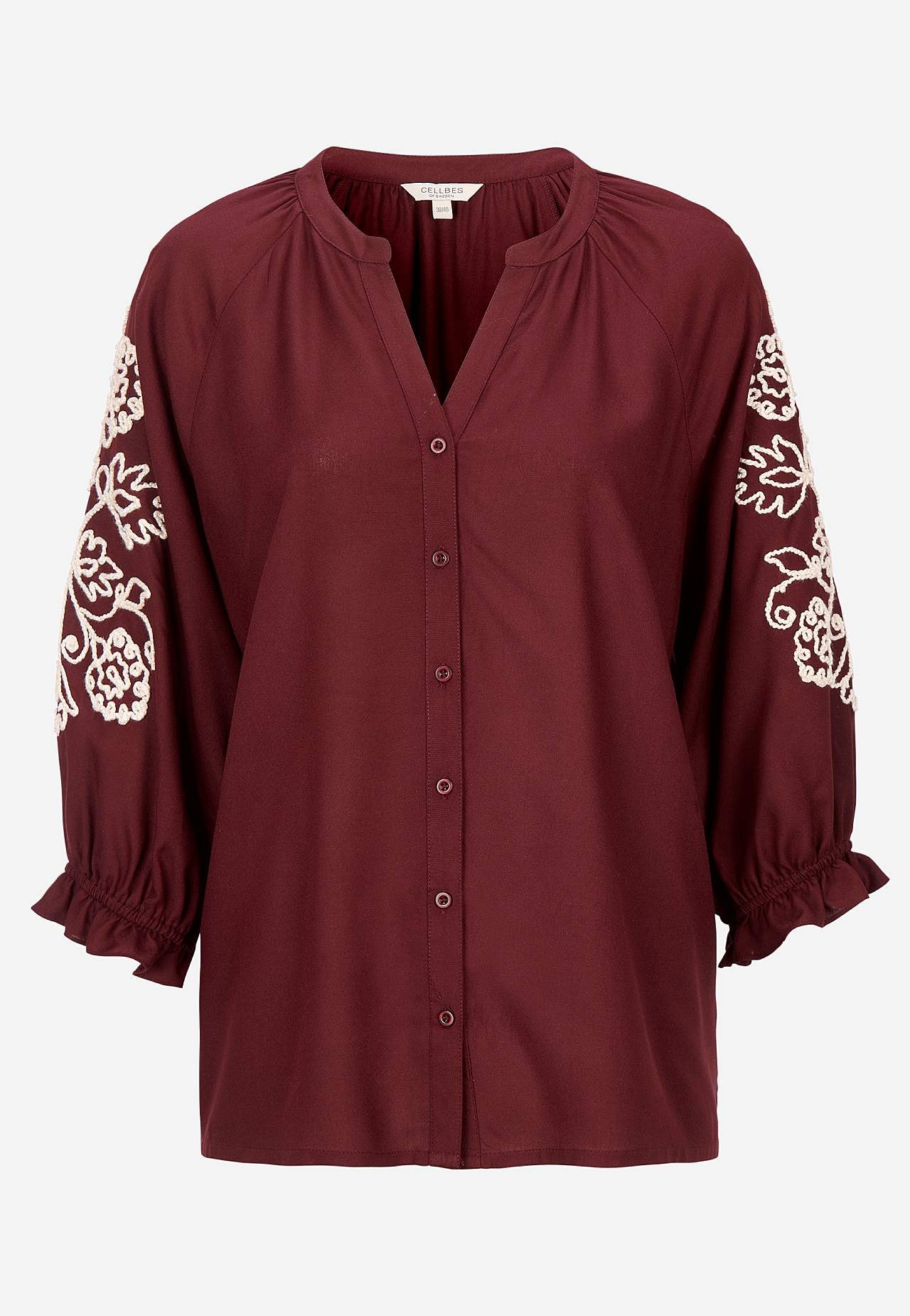 Bluse med broderi