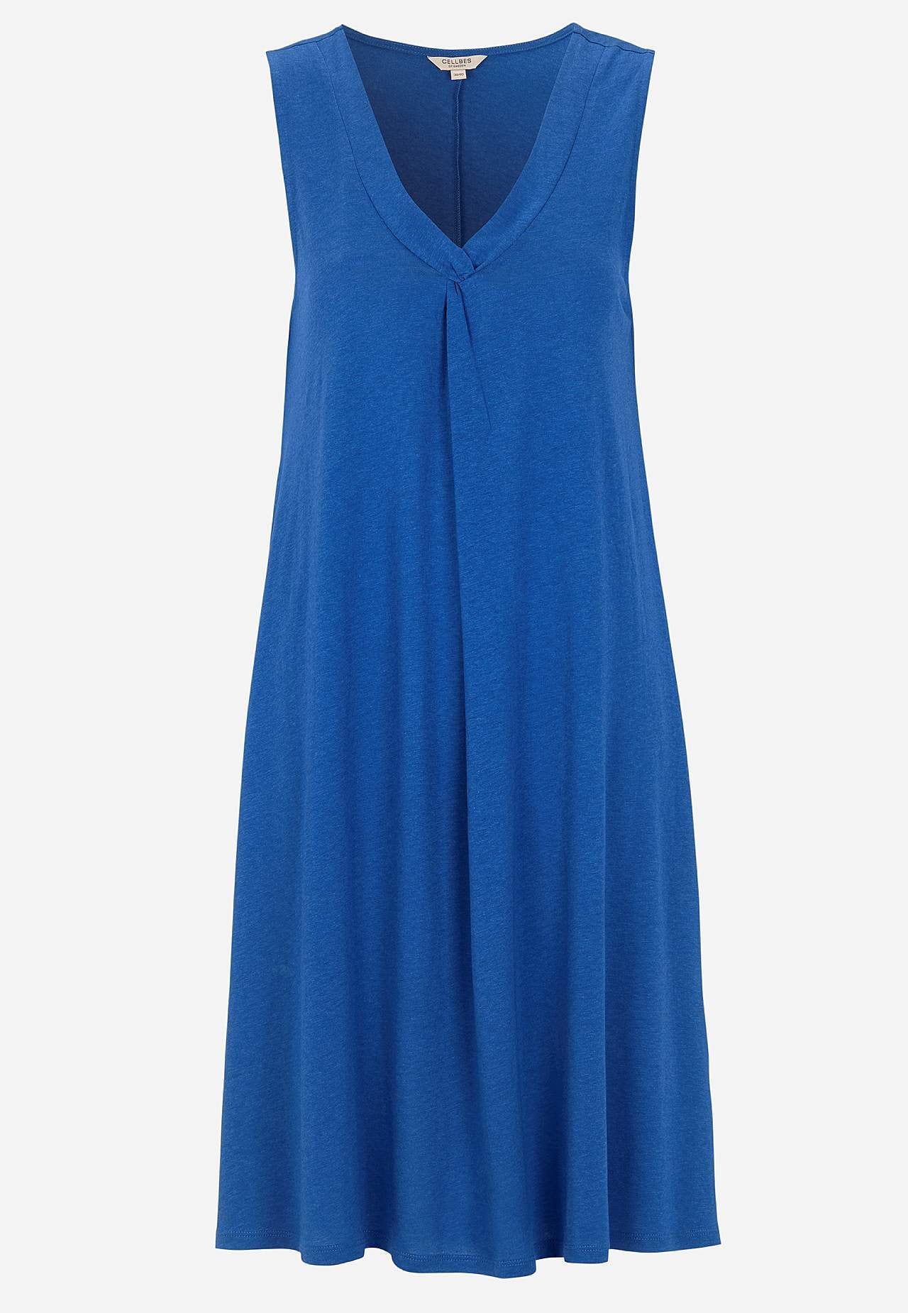 V-udskåret, ærmeløs jerseykjole