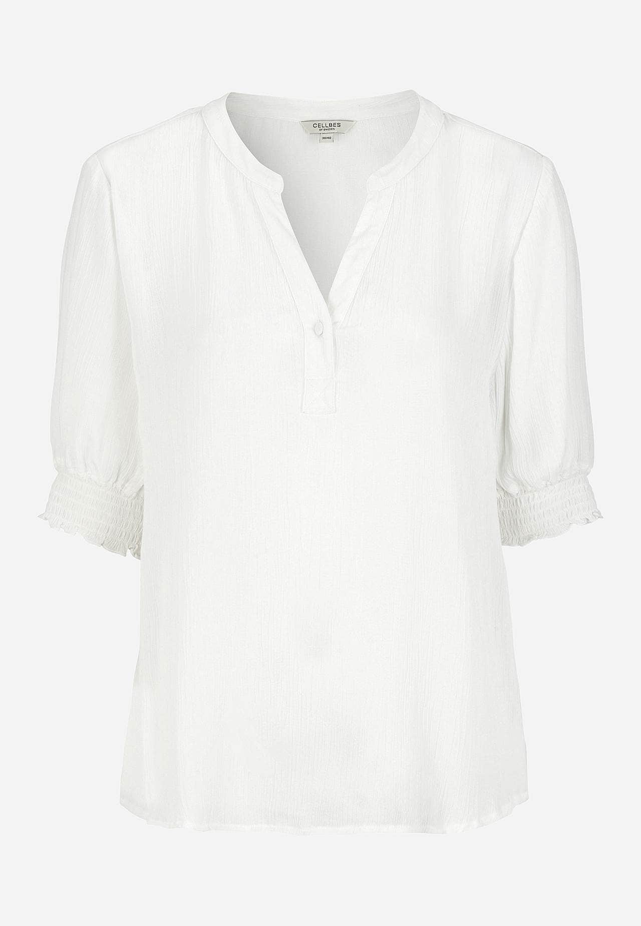 Kreppet bluse med smock