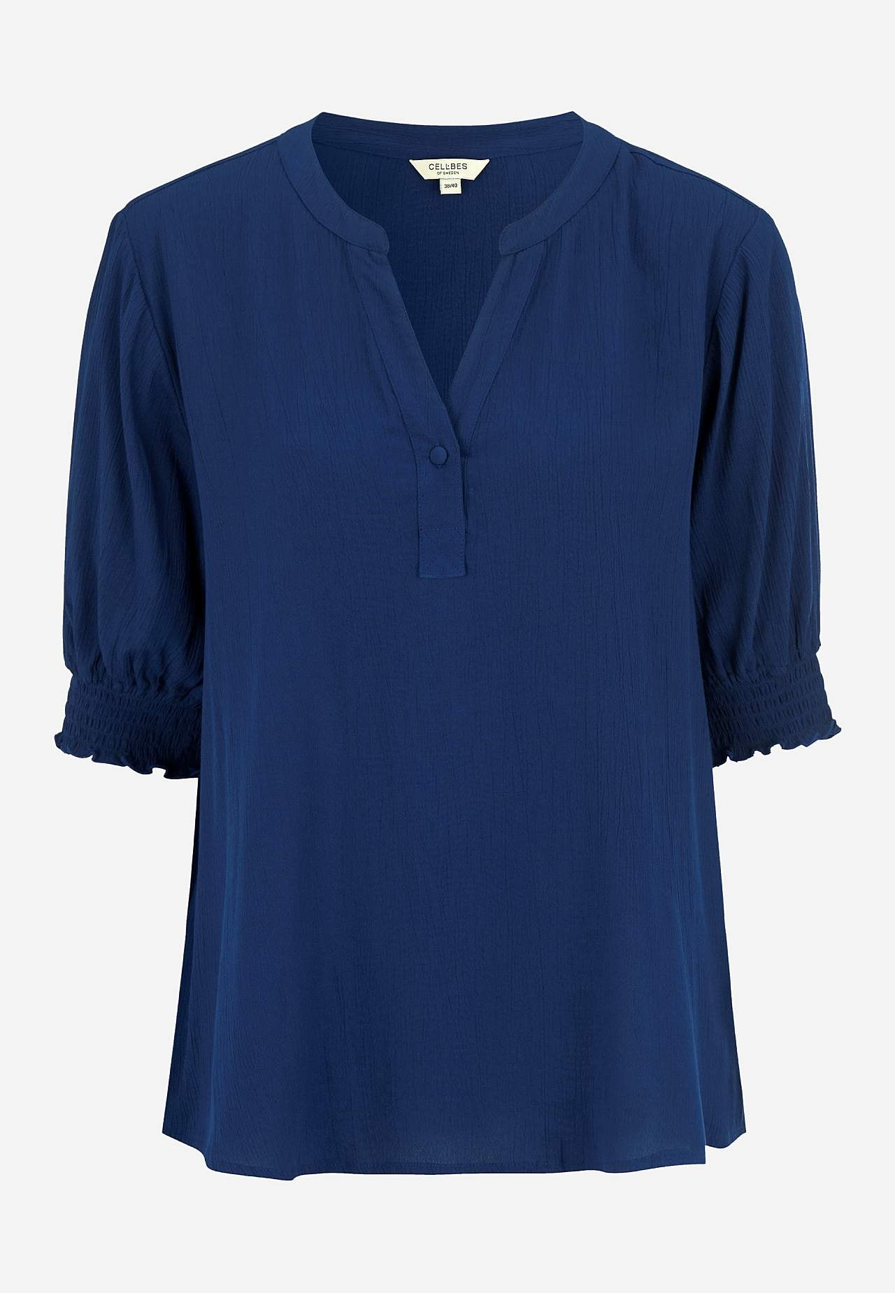 Kreppet bluse med smock