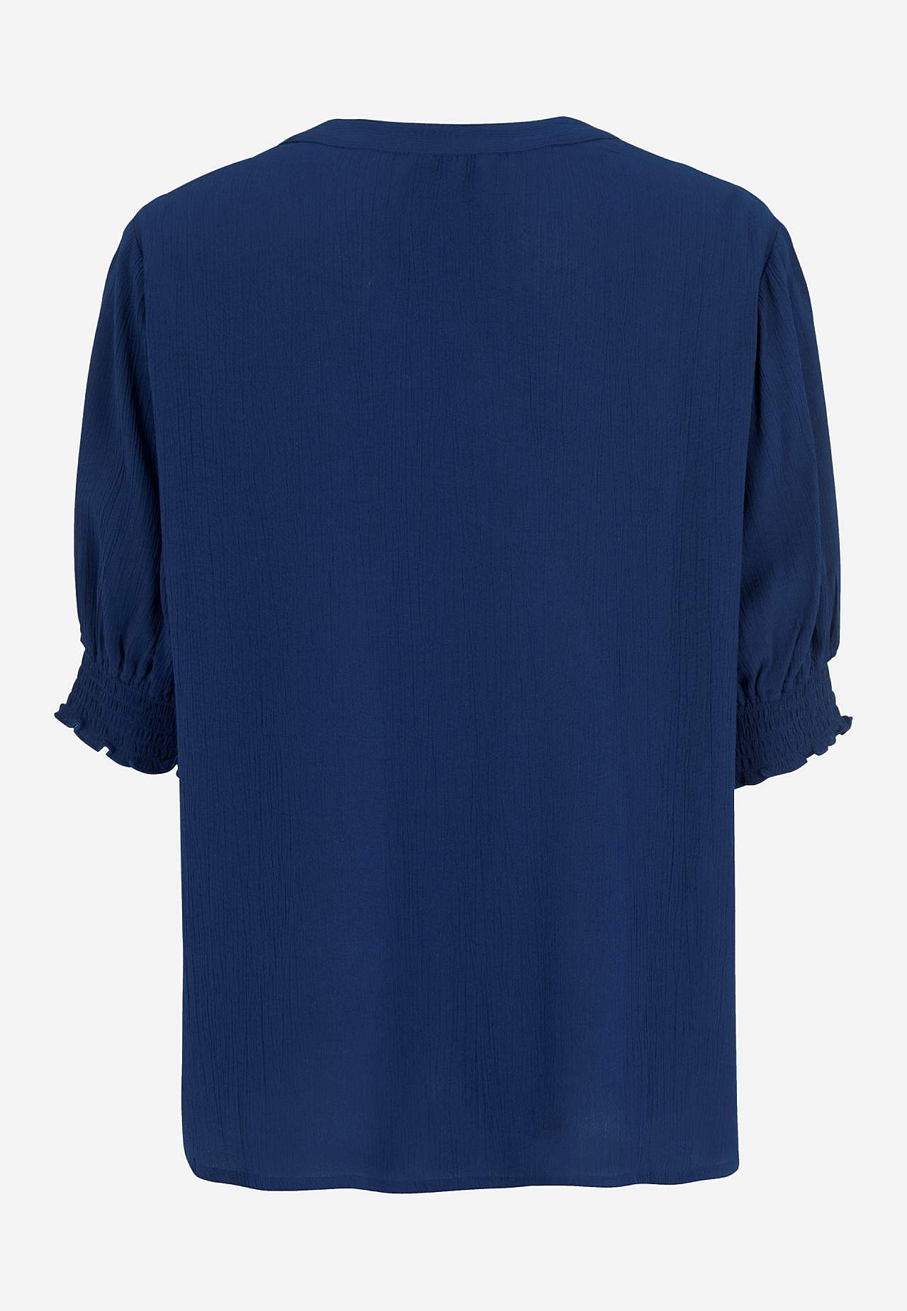 Kreppet bluse med smock