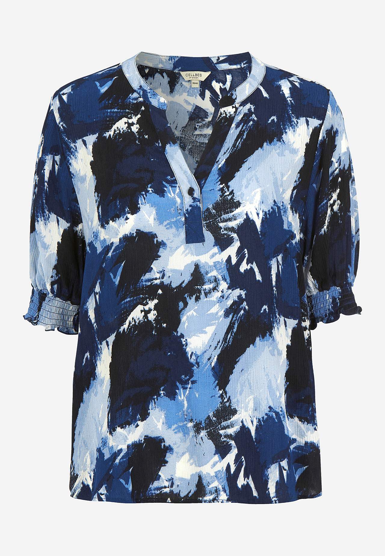 Kreppet bluse med smock