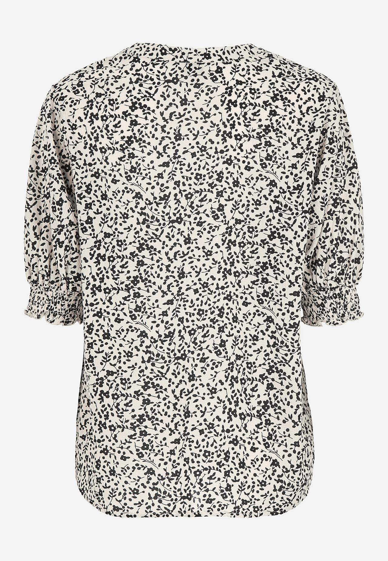 Kreppet bluse med smock